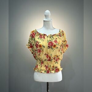 Yellow The General Good Floral Off-Shoulder Blouse Size L EUC
